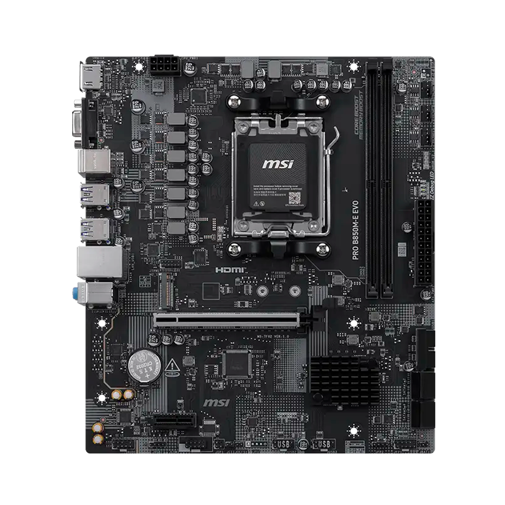 MSI PRO B850M-E EVO, AM5, DDR5, PCIe 5.0, 2.5GbE Дънна платка