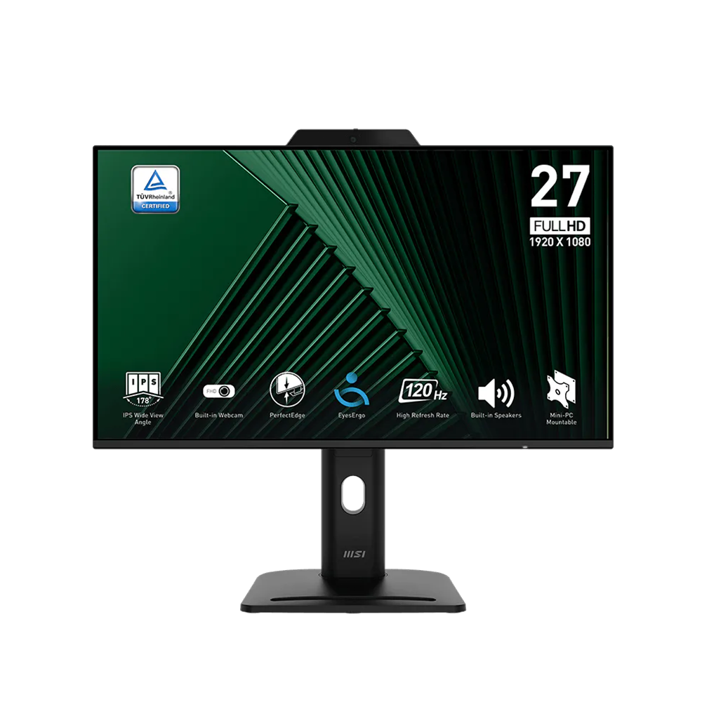 MSI PRO MP272PMG 27" IPS, 120Hz, 1ms, Full HD (1920 x 1080), Adaptive-Sync, HDR Ready, 1080p уебкамера Бизнес монитор