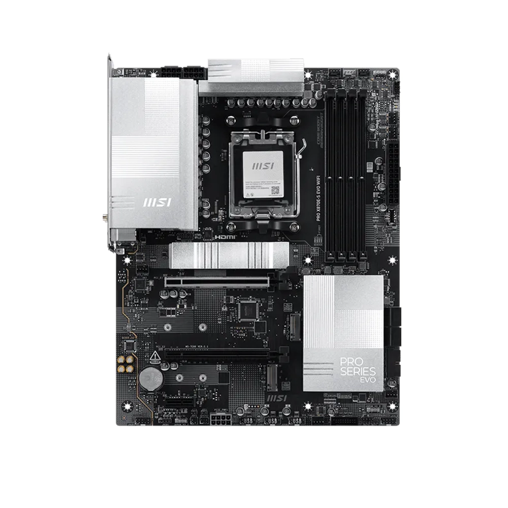 MSI PRO X870E-S EVO WIFI, AM5, DDR5, Wi-Fi 7, 5GbE Дънна платка
