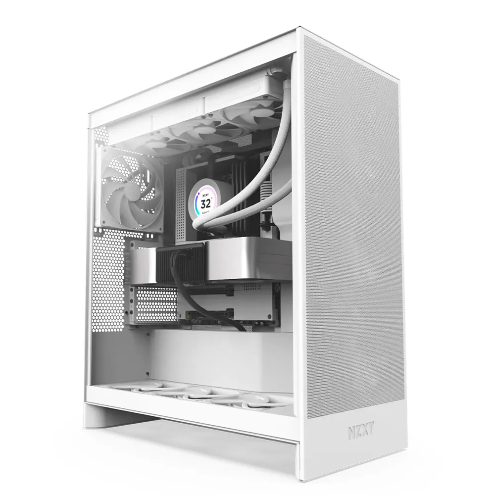 NZXT H7 Flow 2024 Matte White Компютърна кутия