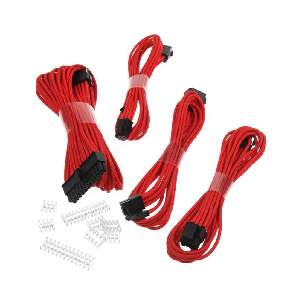 Phanteks Extension Cables Combo Red Комплект оплетени кабели