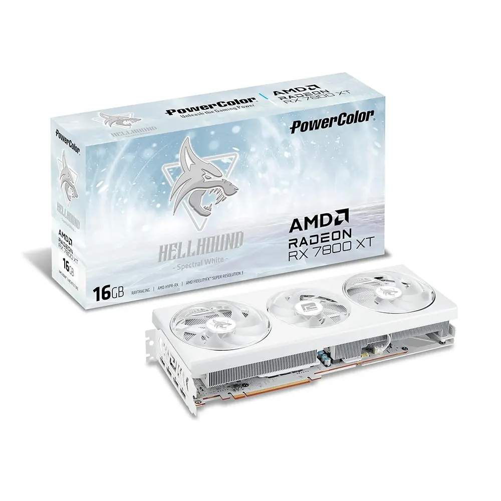 Powercolor Hellhound Spectral White AMD Radeon RX 7800 XT 16GB GDDR6 Видео карта