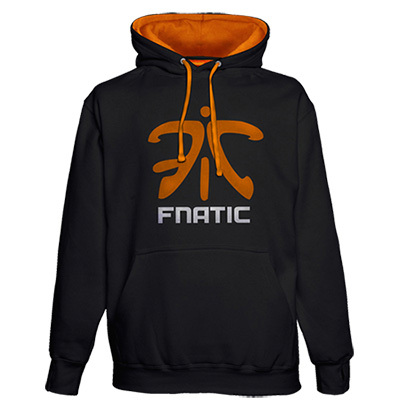 Fnatic Classic Black суитчър - оранжева качулка - размер M