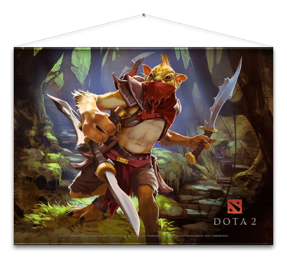 DotA 2 Wallscroll Bounty Hunter - Плакат от плат