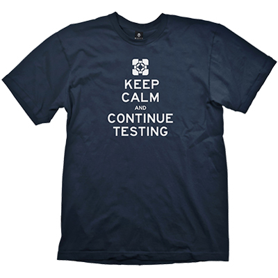 Portal 2 T-Shirt Keep Calm & Continue Testing, Size L