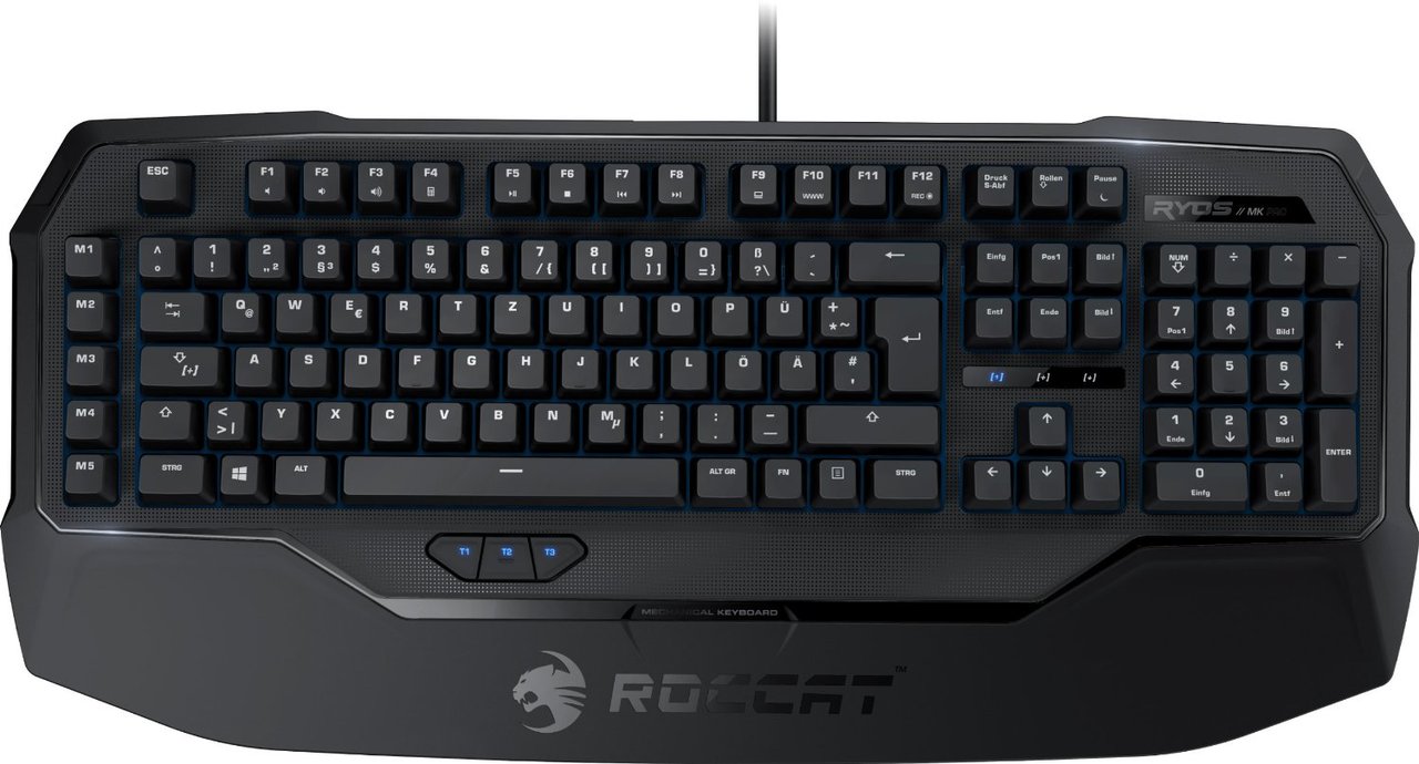 Roccat Ryos MK Black геймърска механична клавиатура с Cherry MX Black суичове