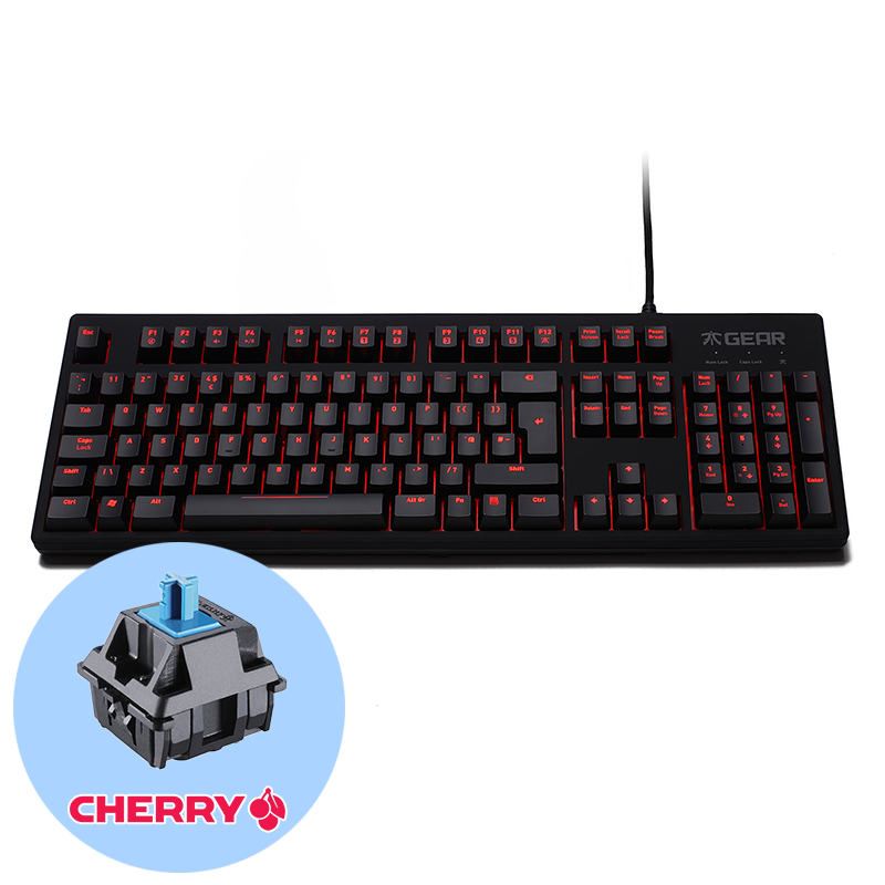 Fnatic Gear Rush G1 Blue Геймърска механична клавиатура с Cherry MX Blue суичове