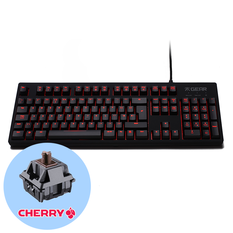 Fnatic Gear Rush G1 Brown Геймърска механична клавиатура с Cherry MX Brown суичове