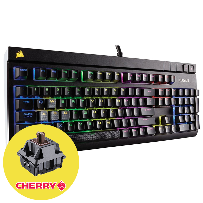 Corsair Gaming Strafe RGB Геймърска механична клавиатура с Cherry MX Brown суичове