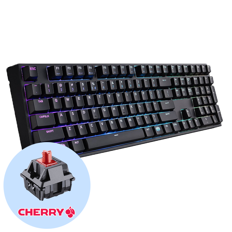 Cooler Master MasterKeys Pro L Red RGB Геймърска механична клавиатура с Cherry MX Red суичове