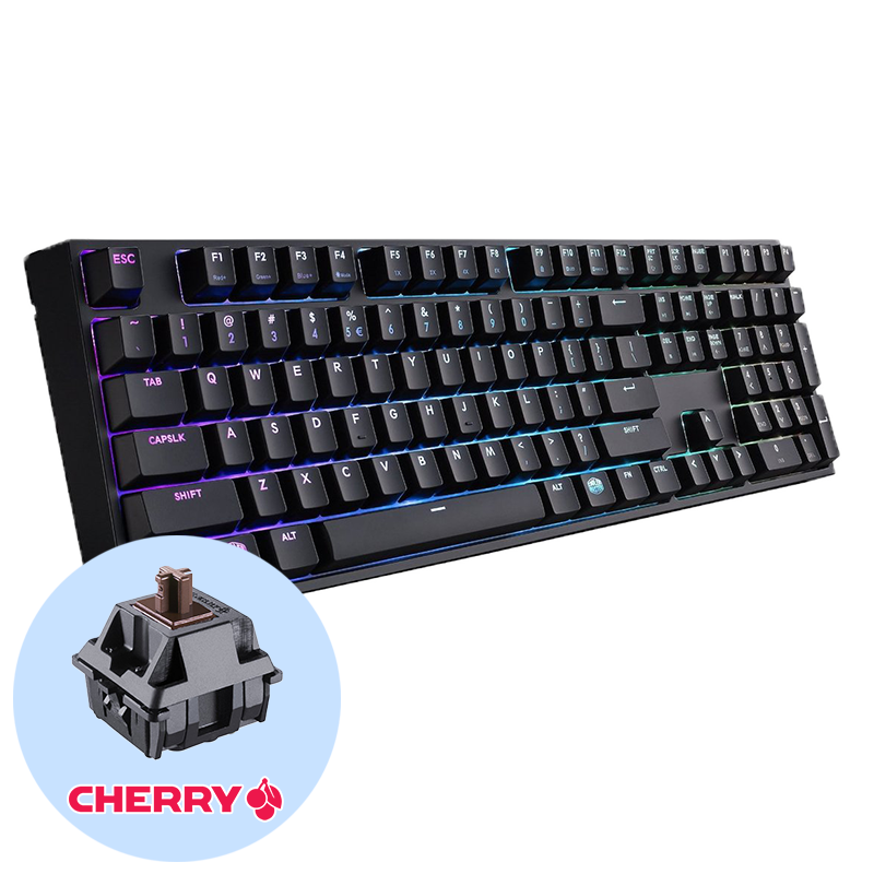 Cooler Master MasterKeys Pro L Brown RGB Геймърска механична клавиатура с Cherry MX Brown суичове