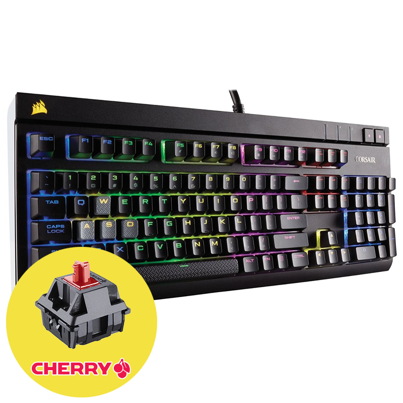 Corsair Gaming Strafe RGB Геймърска механична клавиатура с Cherry MX Red суичове