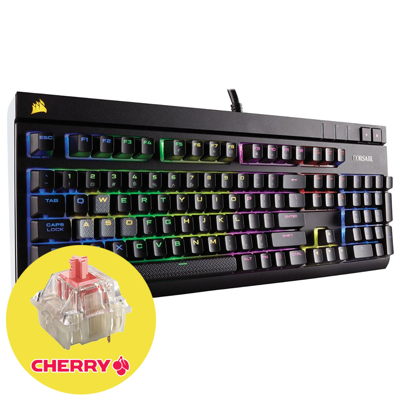 Corsair Gaming Strafe RGB Геймърска механична клавиатура с Cherry MX Silent суичове