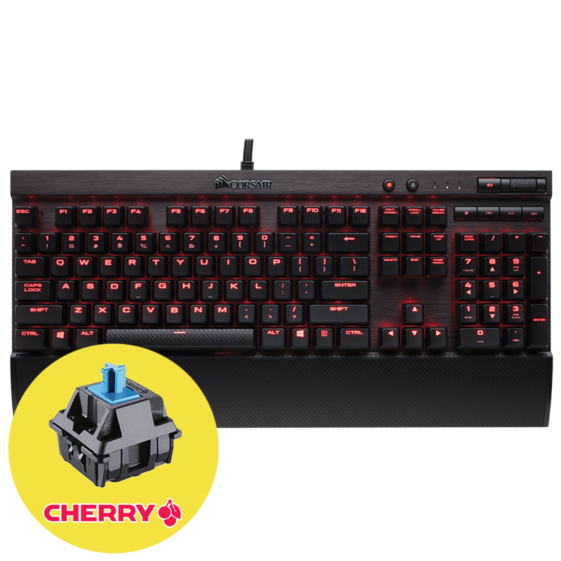 Corsair Gaming K70 LUX Геймърска механична клавиатура с Cherry MX Blue суичове