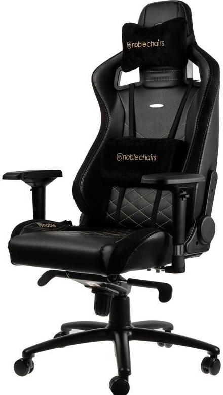 noblechairs EPIC Black/Gold Геймърски стол от изкуствена кожа 100% Vegan