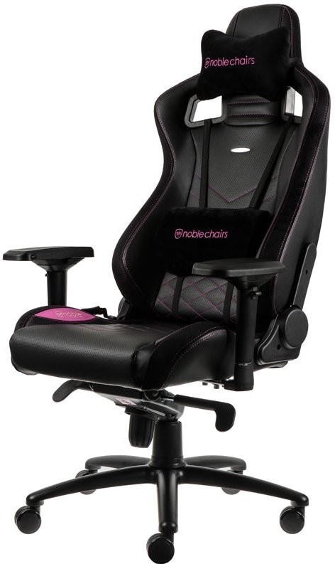 noblechairs EPIC Black/Pink Геймърски стол от изкуствена кожа 100% Vegan