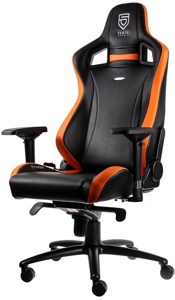 noblechairs EPIC PENTA Sports Edition Black/Orange Геймърски стол от изкуствена кожа 100% Vegan