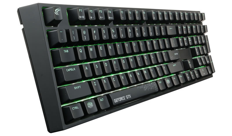 Cooler MasterKeys Pro L GeForce® GTX Edition Геймърска механична клавиатура с Cherry MX Red суичове