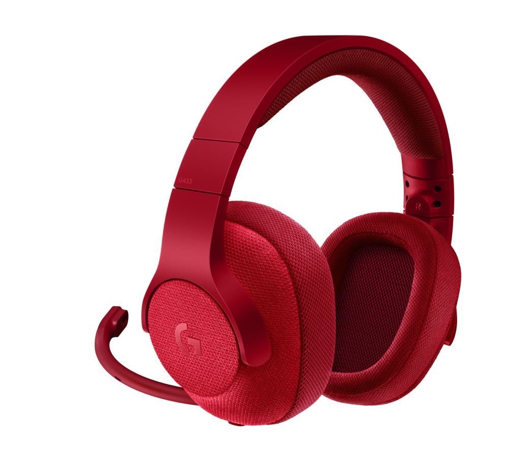 Logitech G433 Red 7.1 DTS Surround Sound Геймърски слушалки с микрофон