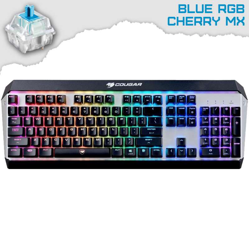 Cougar Attack X3 RGB Геймърска механична клавиатура с Cherry MX Blue суичове