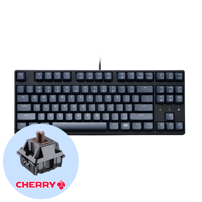 Cooler Master MasterKeys S Brown Геймърска механична клавиатура с Cherry MX Brown суичове