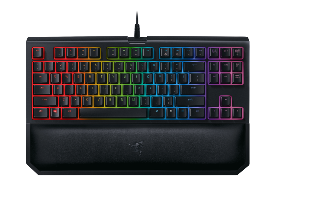 Razer BlackWidow Tournament Edition Chroma V2 Геймърска механична клавиатура със зелени Razer суичове