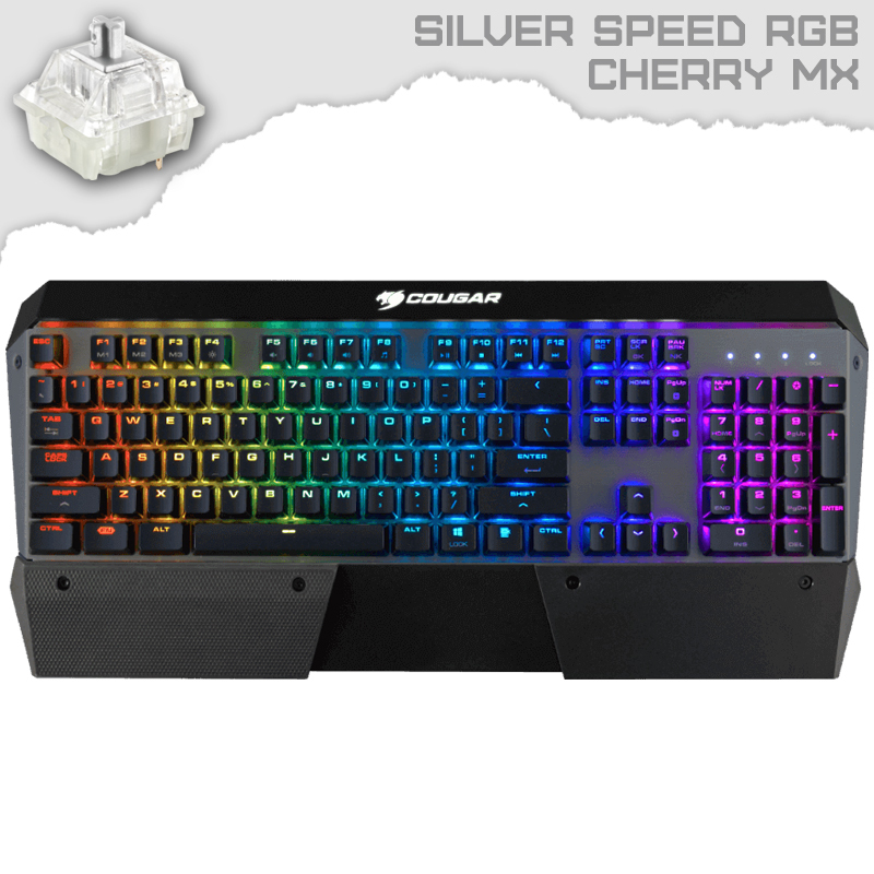 Cougar Attack X3 RGB Speedy Геймърска механична клавиатура Cherry MX Silver Speed суичове