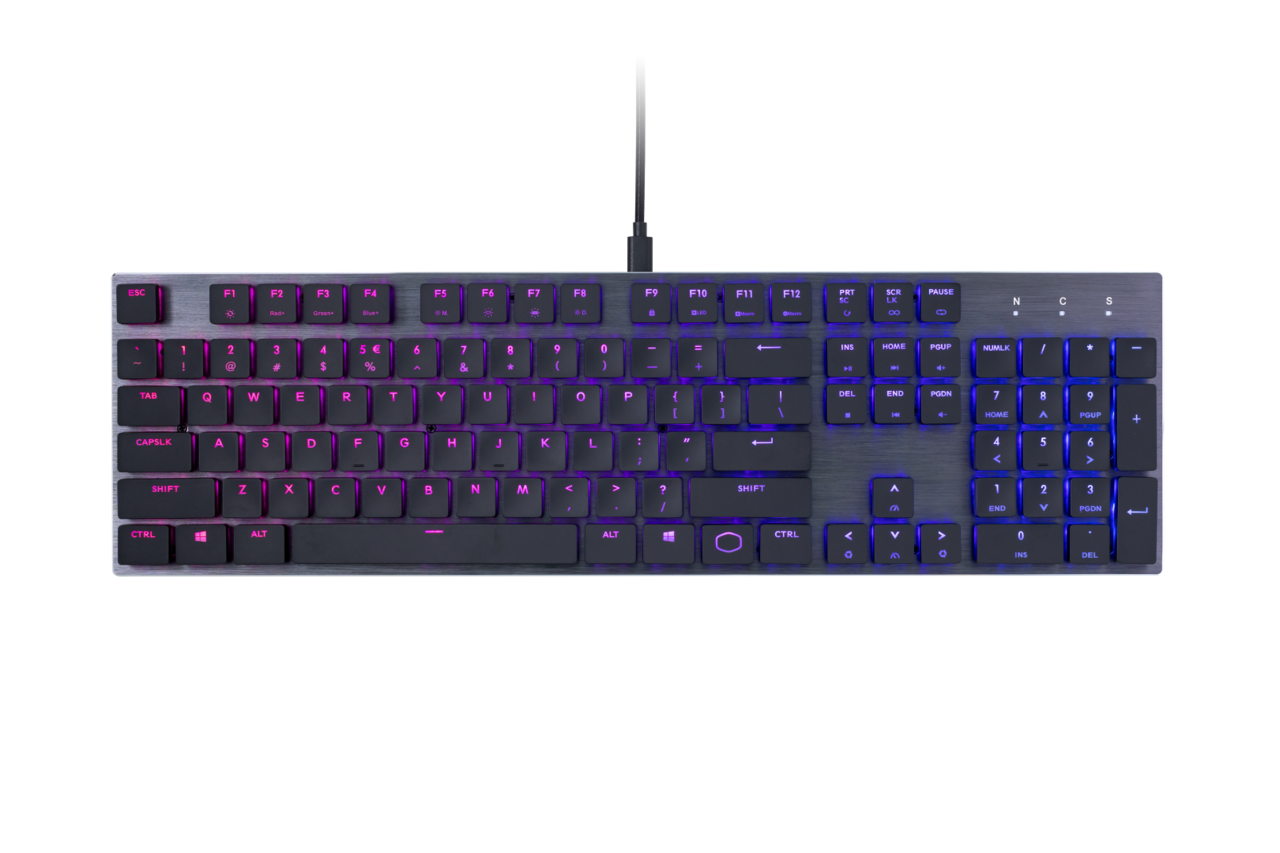 Cooler Master SK650 Геймърска механична клавиатура с Cherry MX Low Profile Red суичове