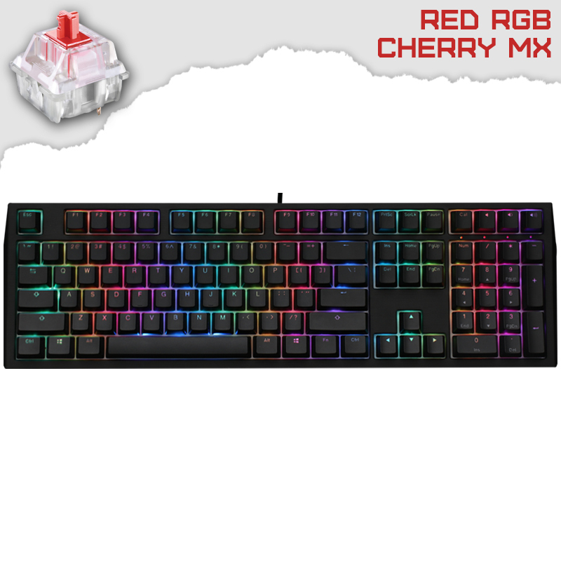 Ducky Shine 7 Blackout Геймърска механична клавиатура с Cherry MX Red суичове