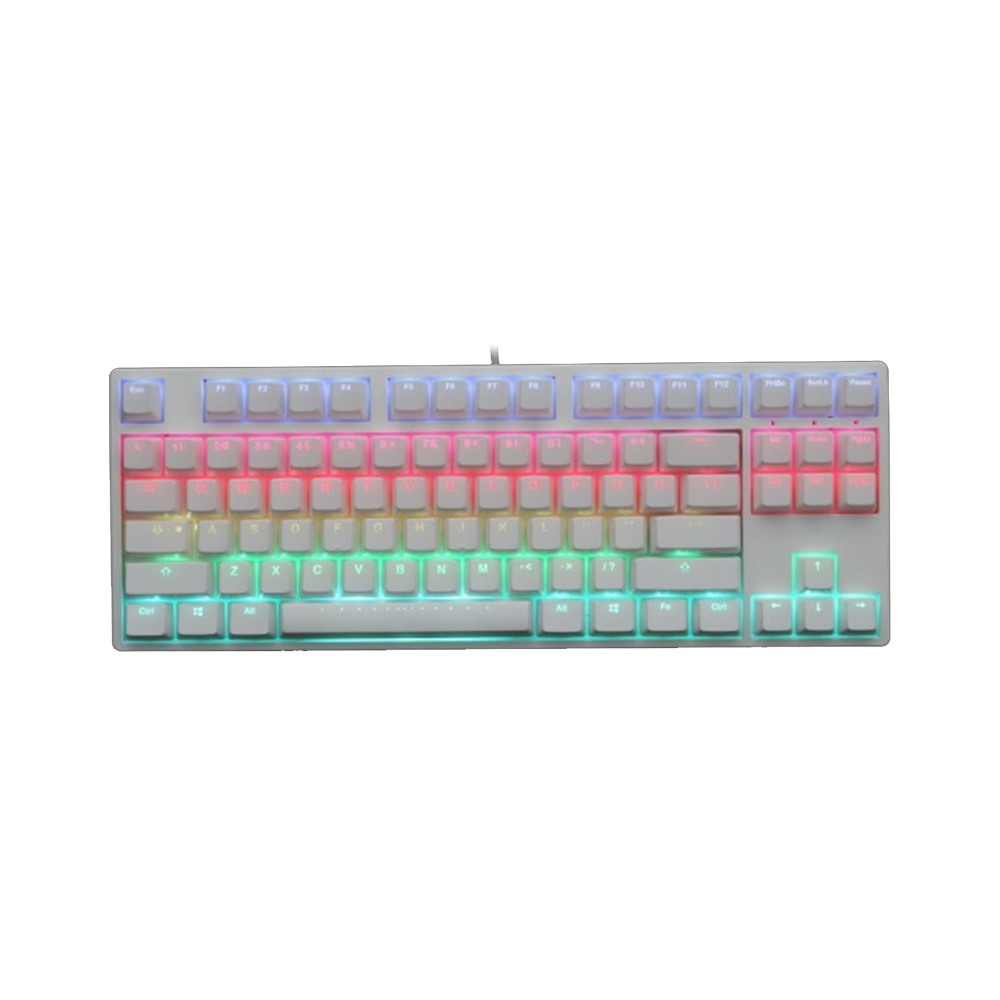 Ducky One White TKL RGB Геймърска механична клавиатура с Cherry MX Speed Silver суичове