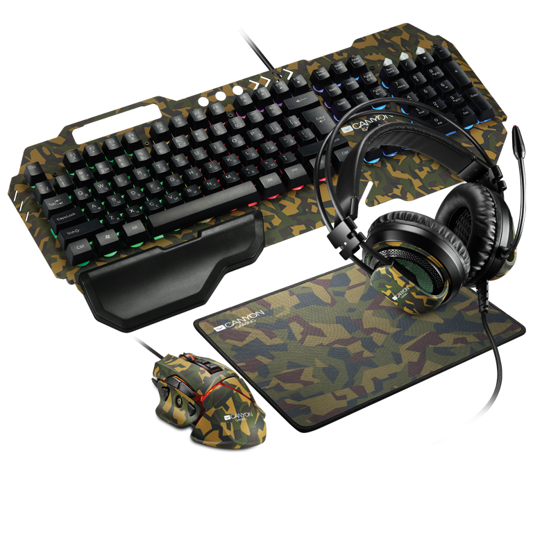 Canyon Argama Gaming Set 4in1 CND-SGS03 Геймърски комплект клавиатура, мишка, пад и слушалки