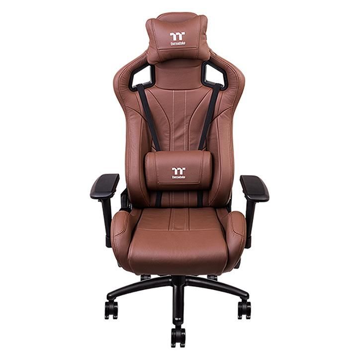 Thermaltake X Fit Real Leather Brown Ергономичен геймърски стол с естествена кожа