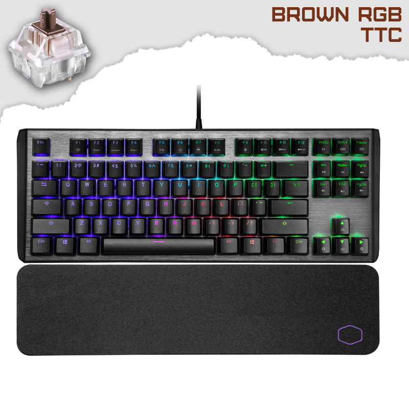 Cooler Master CK530 V2 TKL RGB Геймърска механична клавиатура с TTC Brown суичове