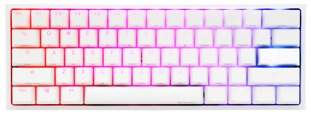 Ducky One 2 Mini V2 Pure White RGB Геймърска механична клавиатура с Kailh BOX White суичове