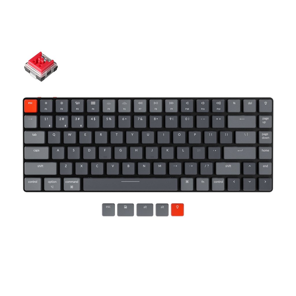 Keychron K3 V2 Hot-swappable Ultra-Slim Compact RGB Геймърска механична клавиатура с Keychron Low Profile Optical Red суичове