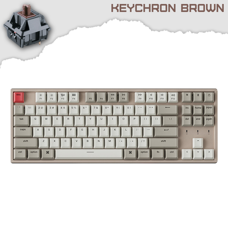 Keychron K8 Aluminum TKL Геймърска механична клавиатура с Keychron Brown суичове