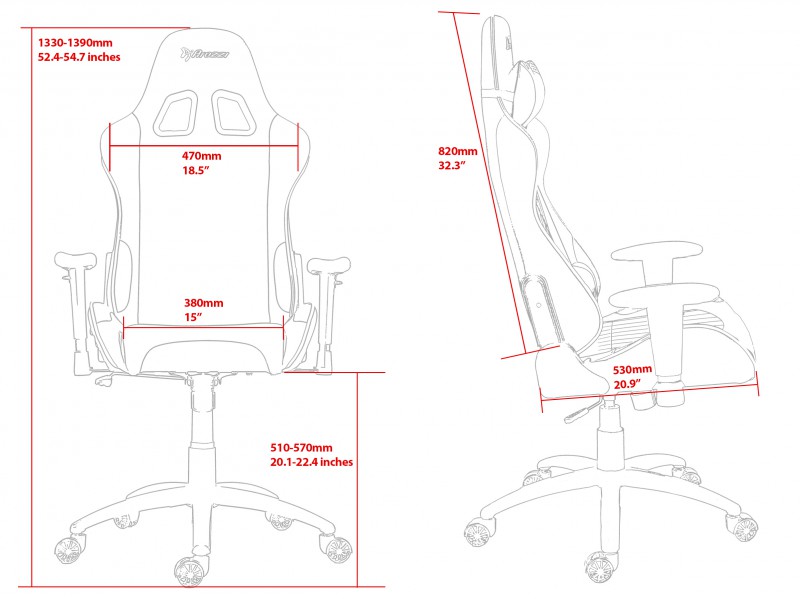 Arozzi Verona Grey Gaming Chair Ергономичен геймърски стол размери