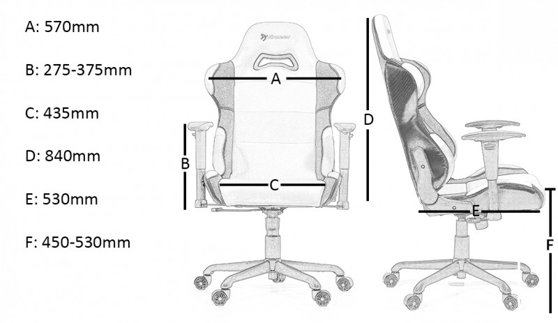 Arozzi Torretta XL Black Gaming Chair размери