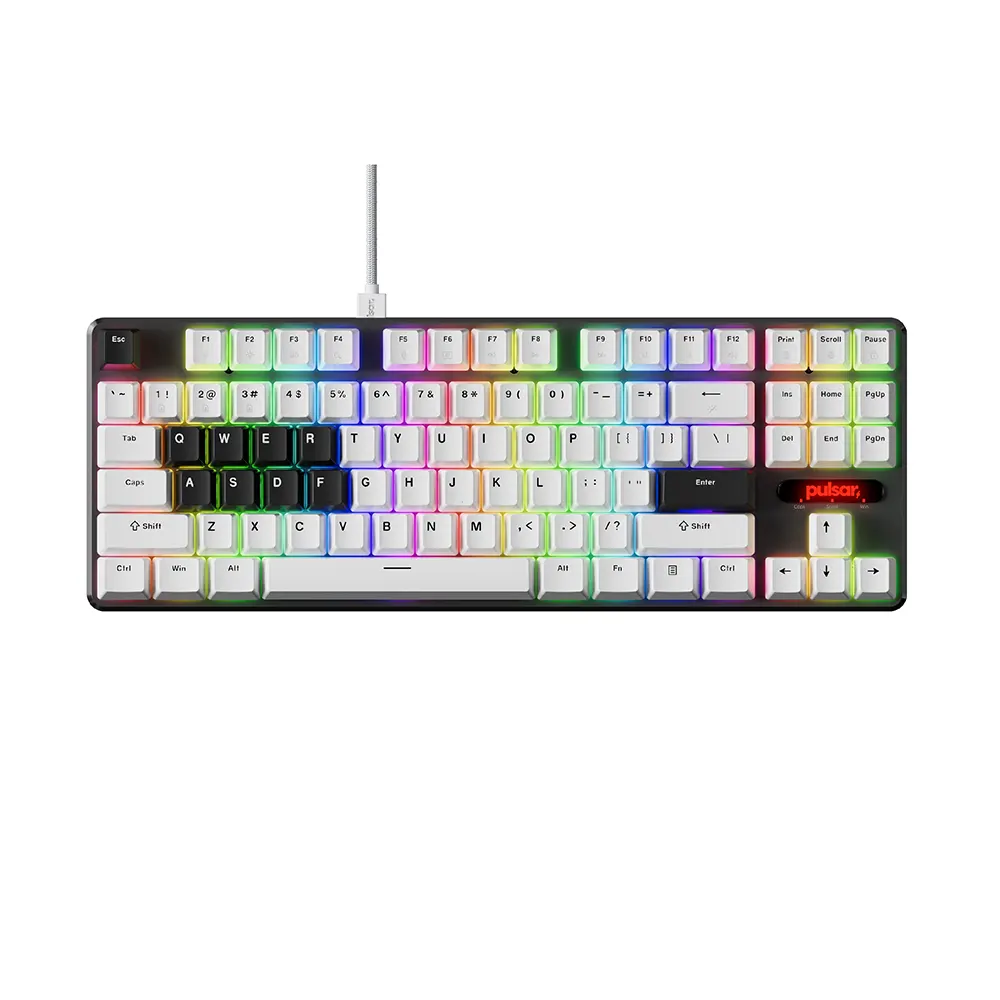 Pulsar PCMK 2 HE TKL White 8K Геймърска механична клавиатура с Gateron x Pulsar Magnetic регулируеми суичове