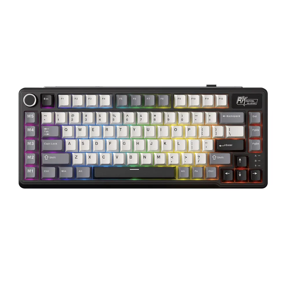 Royal Kludge L75 Knight Black Hot-Swappable Безжична геймърска механична клавиатура с RK Linear Cream суичове