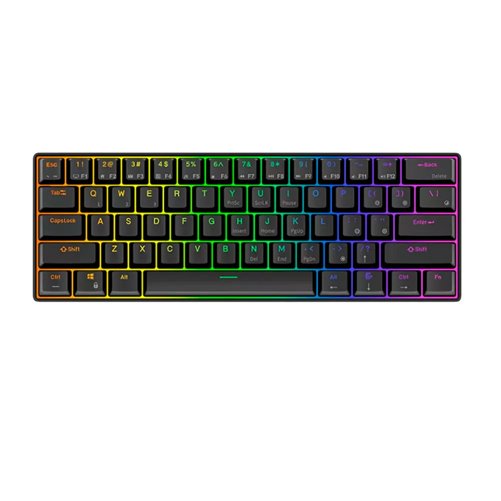 Royal Kludge RK61 Black Hot-Swappable Безжична геймърска механична клавиатура с RK Red суичове