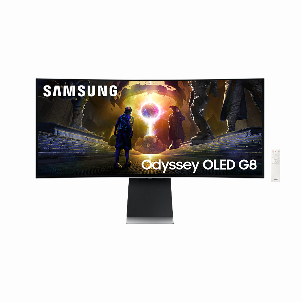 Samsung Odyssey G85SD, 34 OLED, 175 Hz, 219 Ultra WQHD (3440x1440), FreeSync Premium Pro, DisplayHDR True Black 400, 1800R Curved Извит геймърски монитор