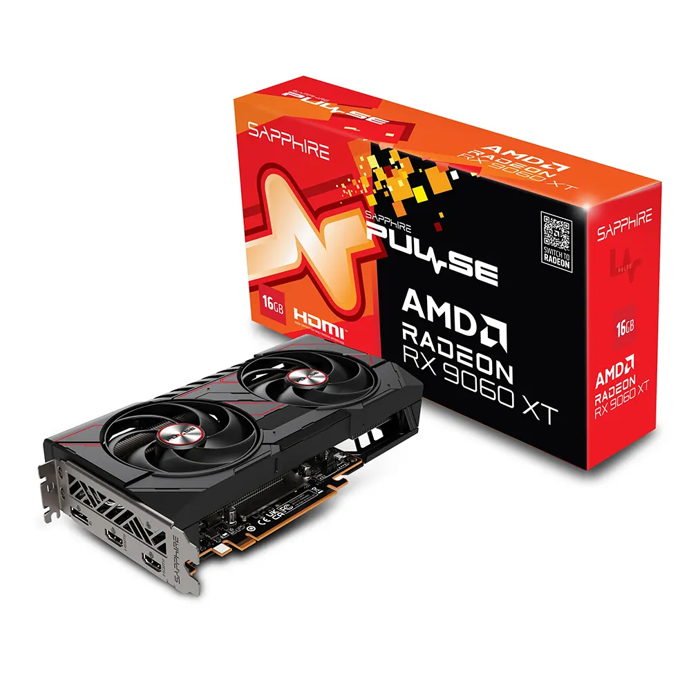 Sapphire AMD Radeon RX 9060 XT PULSE, 16GB GDDR6 Видео карта