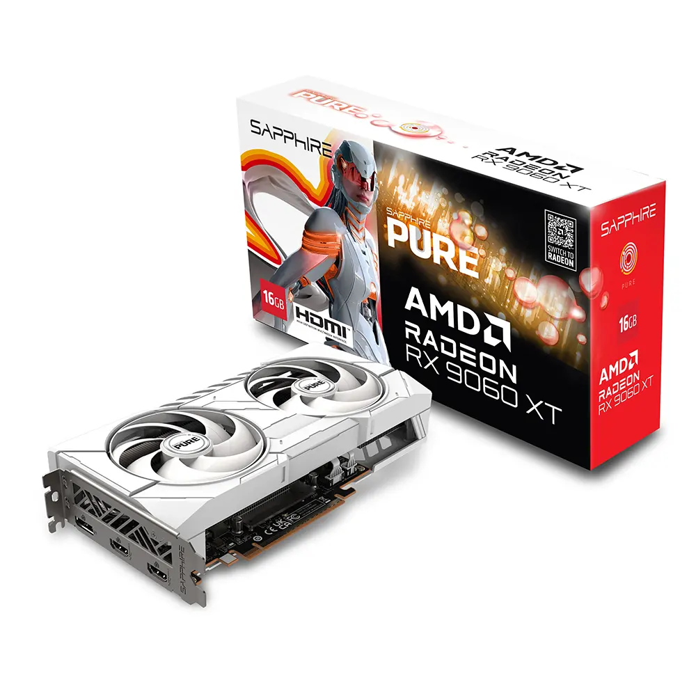 Sapphire AMD Radeon RX 9060 XT PURE, 16GB GDDR6 Видео карта