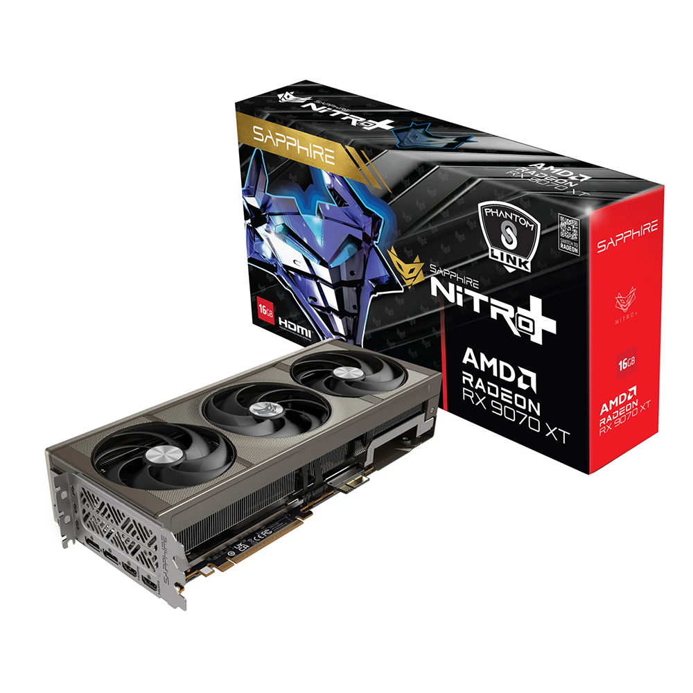 Sapphire NITRO+ AMD Radeon RX 9070 XT OC PhantomLink Edition Black 16 GB GDDR6 Видео карта