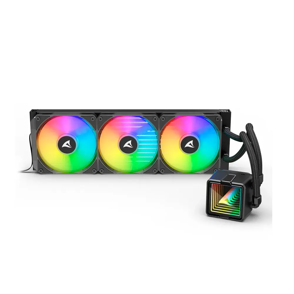 Sharkoon S100 ARGB Black 360mm AIO Воден охладител за процесор