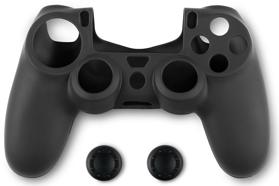Spartan Gear Silicon Skin Cover Black & Thumbs Геймърски аксесоар за контролер за PlayStation 4