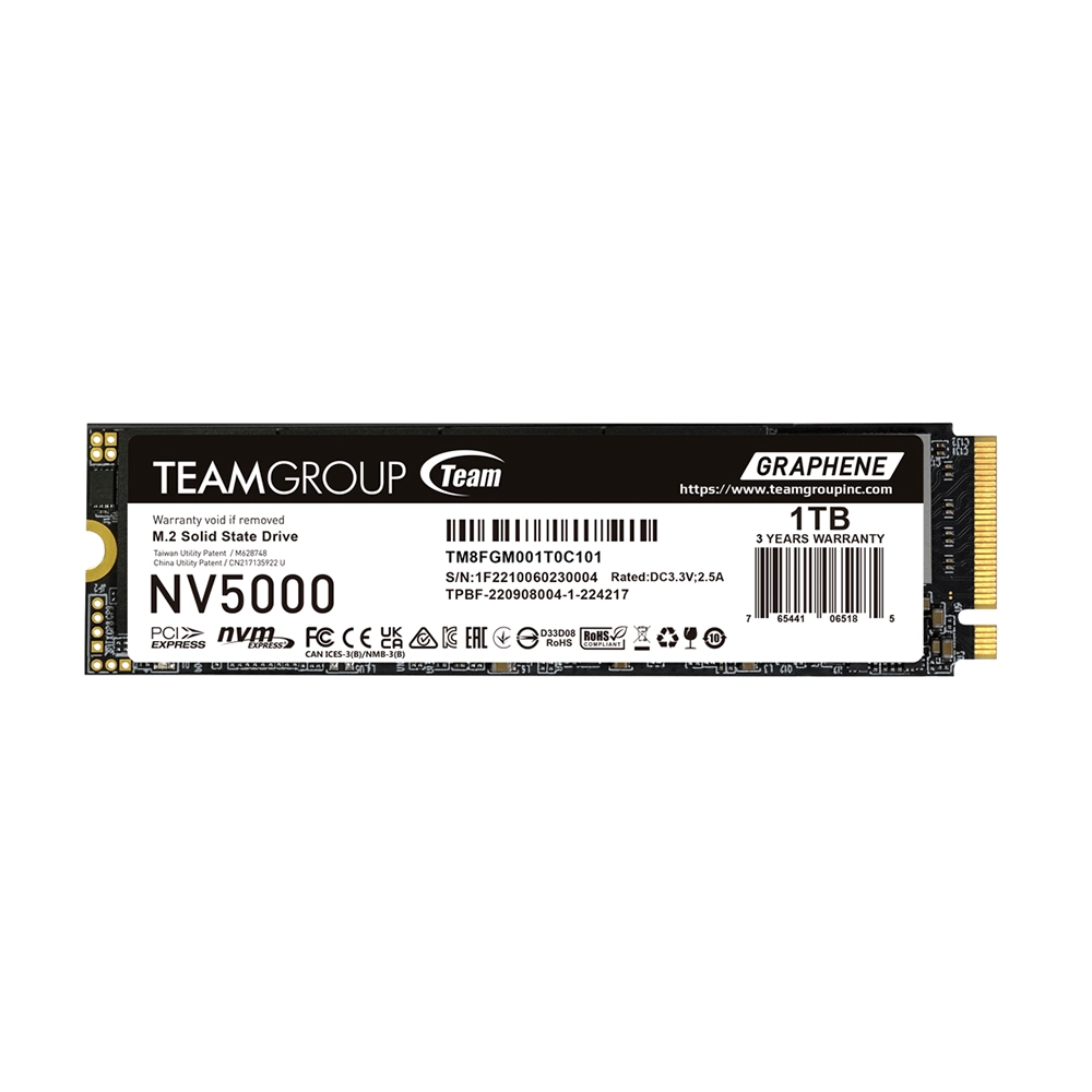 Team Group NV5000 1TB M.2 2280 PCIe 4.0 NVMe SSD Диск