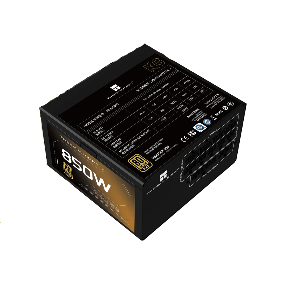 Thermalright KG-850 850W, 80 Plus Gold, Модулно, PCIe 5.1, ATX 3.1 Захранване за компютър