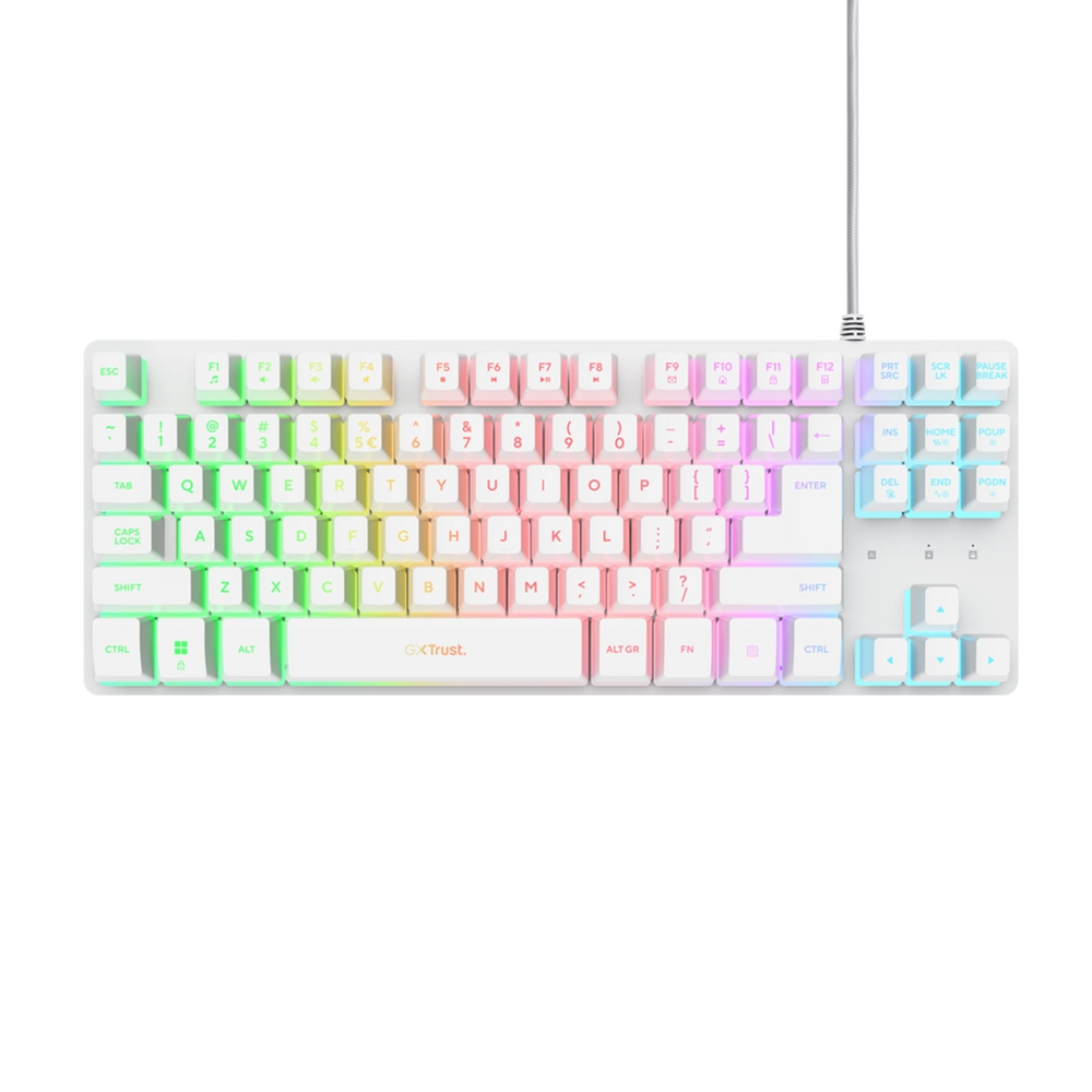 Trust GXT833 Thado White TKL Геймърска мембранна клавиатура